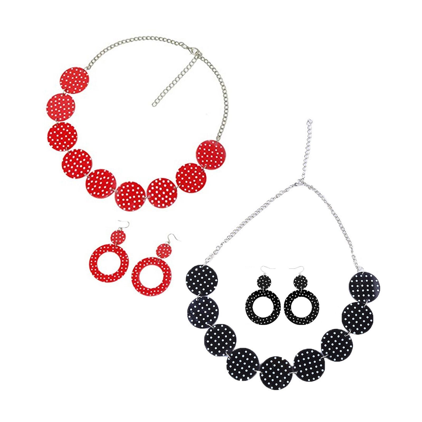 Women'S Accessories In The 1950S - 50년대 스타일의 디자인 귀걸이와 목걸이 세트,