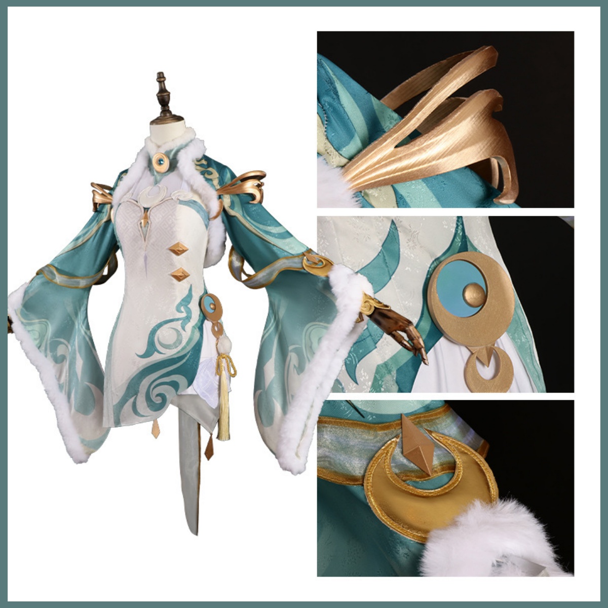 게임 zibai 코스프레 의상 녹색 흰색 말의 빛나는  - Women'S Accessories Clothing 리뷰 및 가격