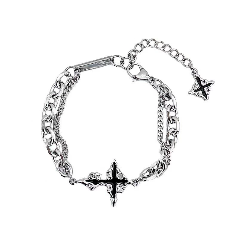 남녀 공용 펑크 블랙 크로스 펜던트 체인 목걸이 팔찌, - Women'S Emo Accessories 리뷰 및 가격