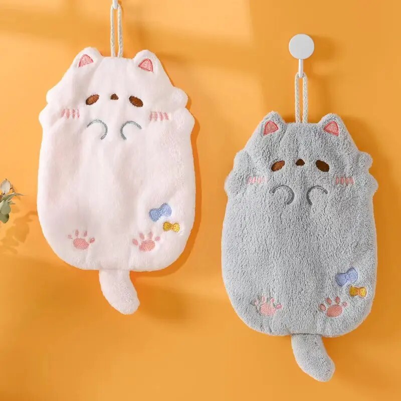 도매 귀여운 만화 Tanuki 교수형 수건 산호 벨벳  - Women Kitchen Accessories 리뷰 및 가격