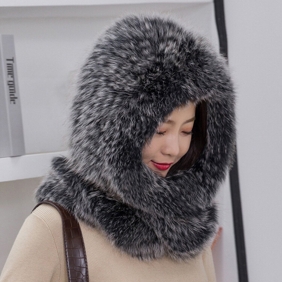 새로운 진짜 토끼털 스카프 두꺼운 부드러운 털 목도리  - Women Accessories Sale 리뷰 및 가격