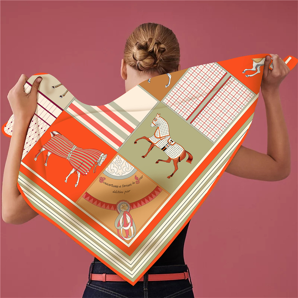 새로운 디자인의 패션 프린트 실크 스카프, 여성용 넥워 - Silk Scarf Square 리뷰 및 가격