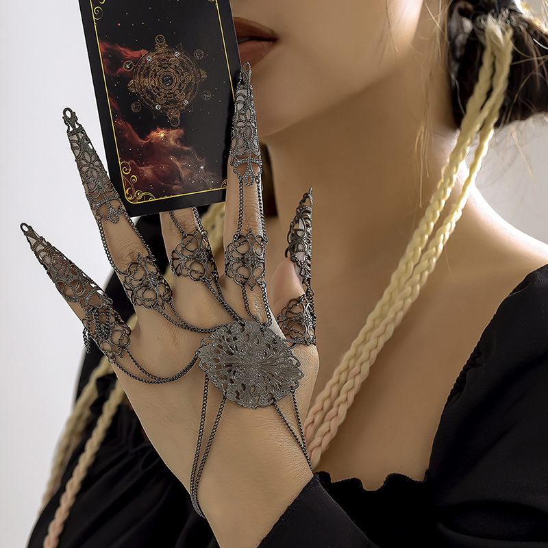 펑크 고스 두바이 인디언 할로우 핑거 손목 체인 팔찌, - Women Accessories Dubai 리뷰 및 가격