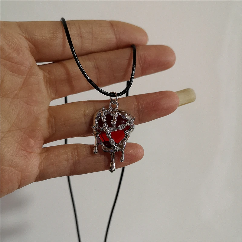 레드 라바 하트 스타 크로스 펜던트 체인 목걸이 여성  - Women'S Emo Accessories 리뷰 및 가격