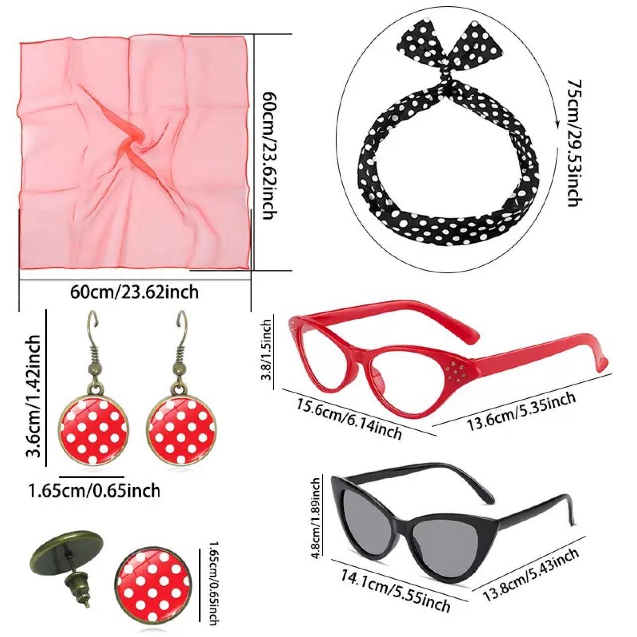 1950년대 레트로 히피 파티 여성 코스튬 코스프레 액 - Women'S Accessories In The 1950S 리뷰 및 가격